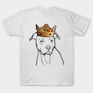 American Pit Bull Terrier Dog King Queen Wearing Crown T-Shirt